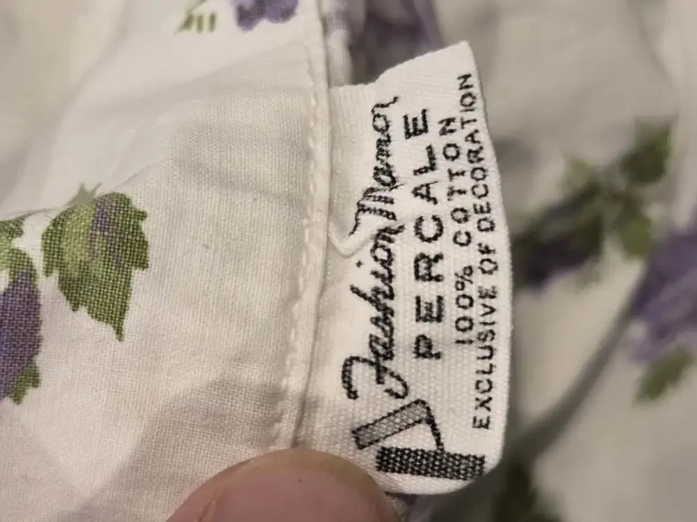 Vtg Penney's Floral Pillowcases Set 2 Purple Roses Percale 100% Cotton 20x30